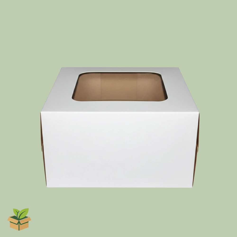 10×10×3 Inch Brownie Box with Window (White) - Image 2