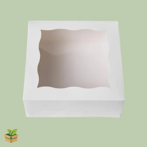 18×18×10 Inch Cake Box with Scalloped Window | White