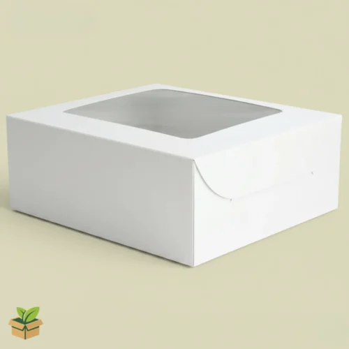 4 Brownie White Box with Window | Dessert Gift Box