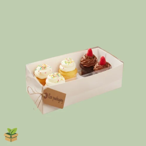 5 Cupcake Box with Clear Lid – Eco Display Packaging