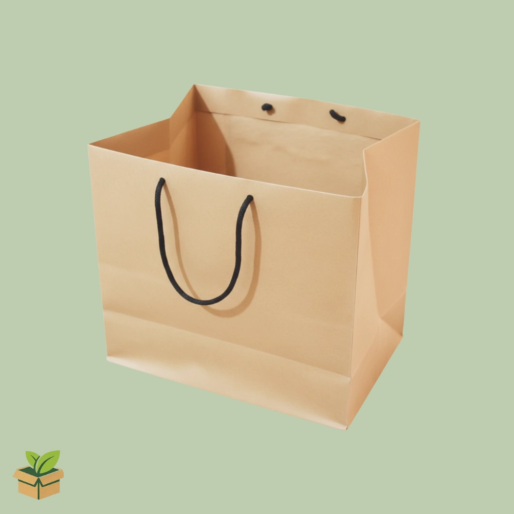 7×7×7 inch Kraft Paper Bag for 6" Cake Boxes with Rope Handles