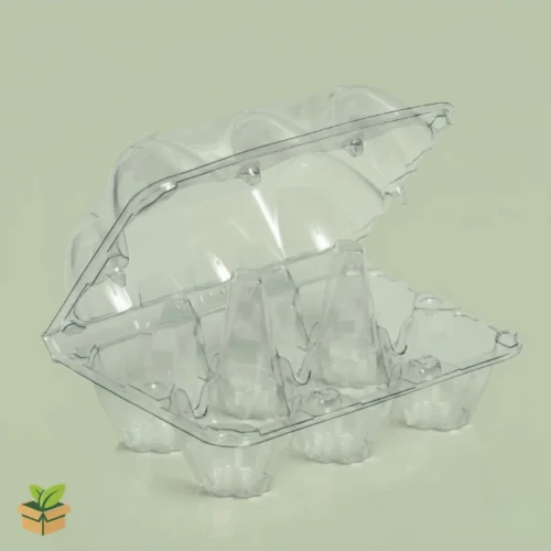 AMS 6 Egg Tray - Clear Plastic Container with Secure Hinged Lid