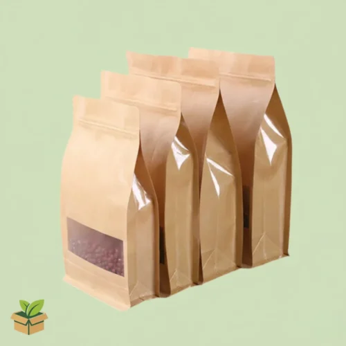 Bottom Side Gusseted Pouch with Window (12×22 cm)
