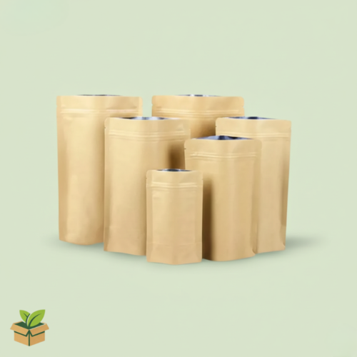 Kraft Paper with Aluminum Lamination Stand‑Up Zipper Pouches (17×24 cm)