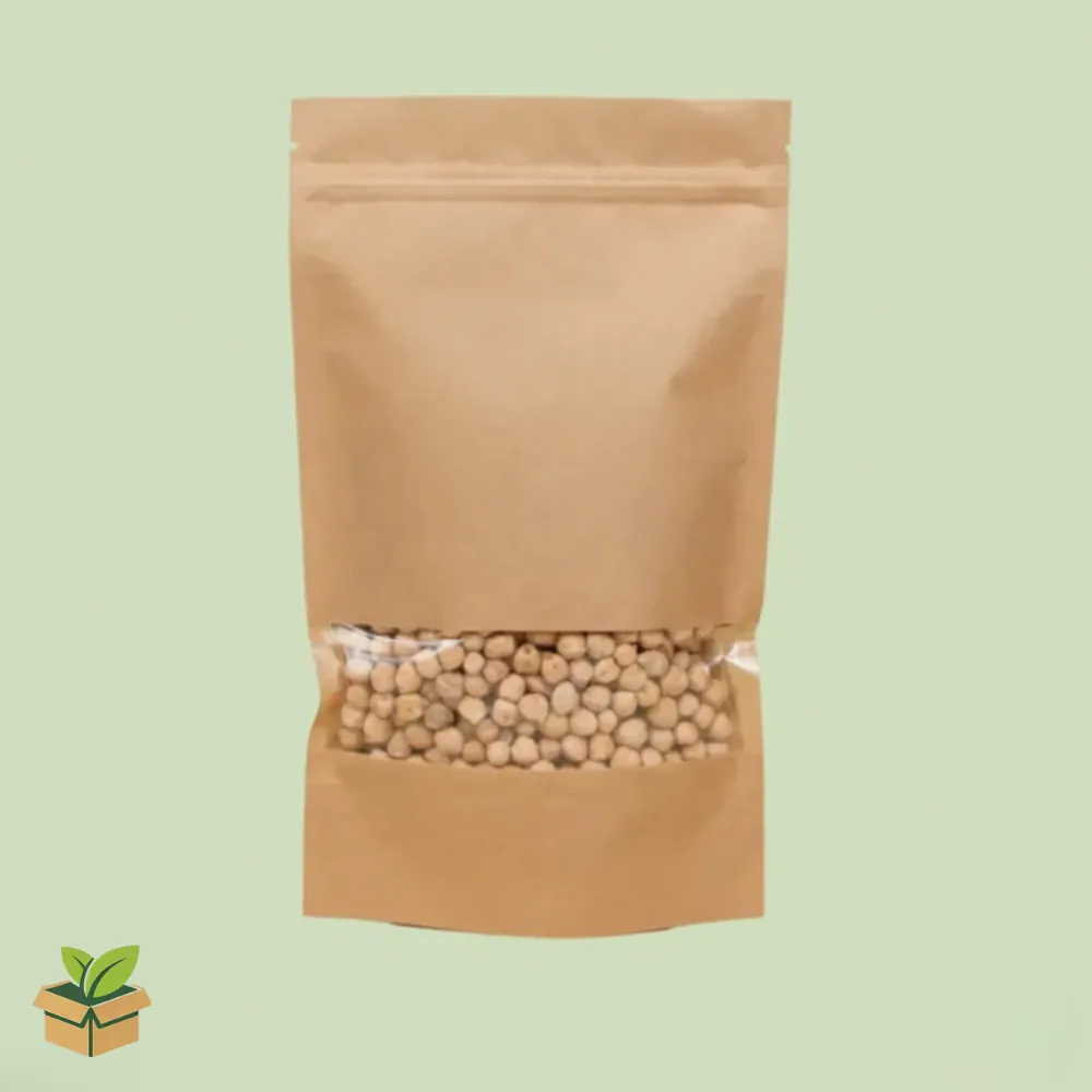 Brown Kraft Standup Pouch with Window (14×20 cm)