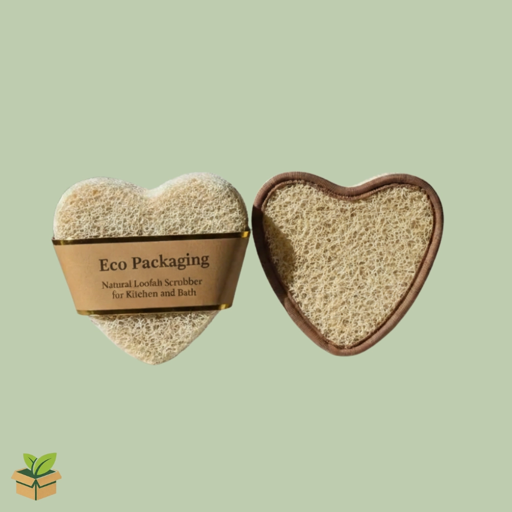 Natural Heart Loofah Scrubber – Biodegradable Bath Sponge