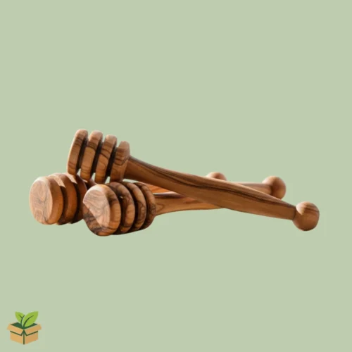 Premium 4‑Inch Olive Wood Honey Dipper – Mini Drizzler