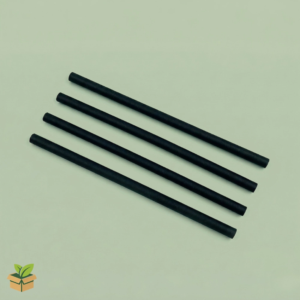 8mm Black Disposable Drinking Straw for Thick Beverages