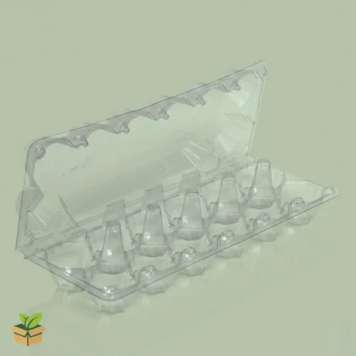 AMS 12 Egg Tray - Clear Plastic Container with Secure Hinged Lid