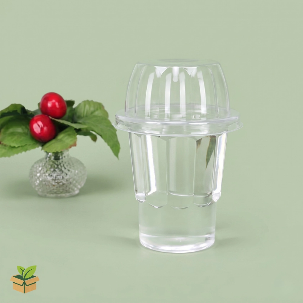 Disposable Clear Ice Cream Cup with Dome Lid – Eco Friendly Dessert Packaging