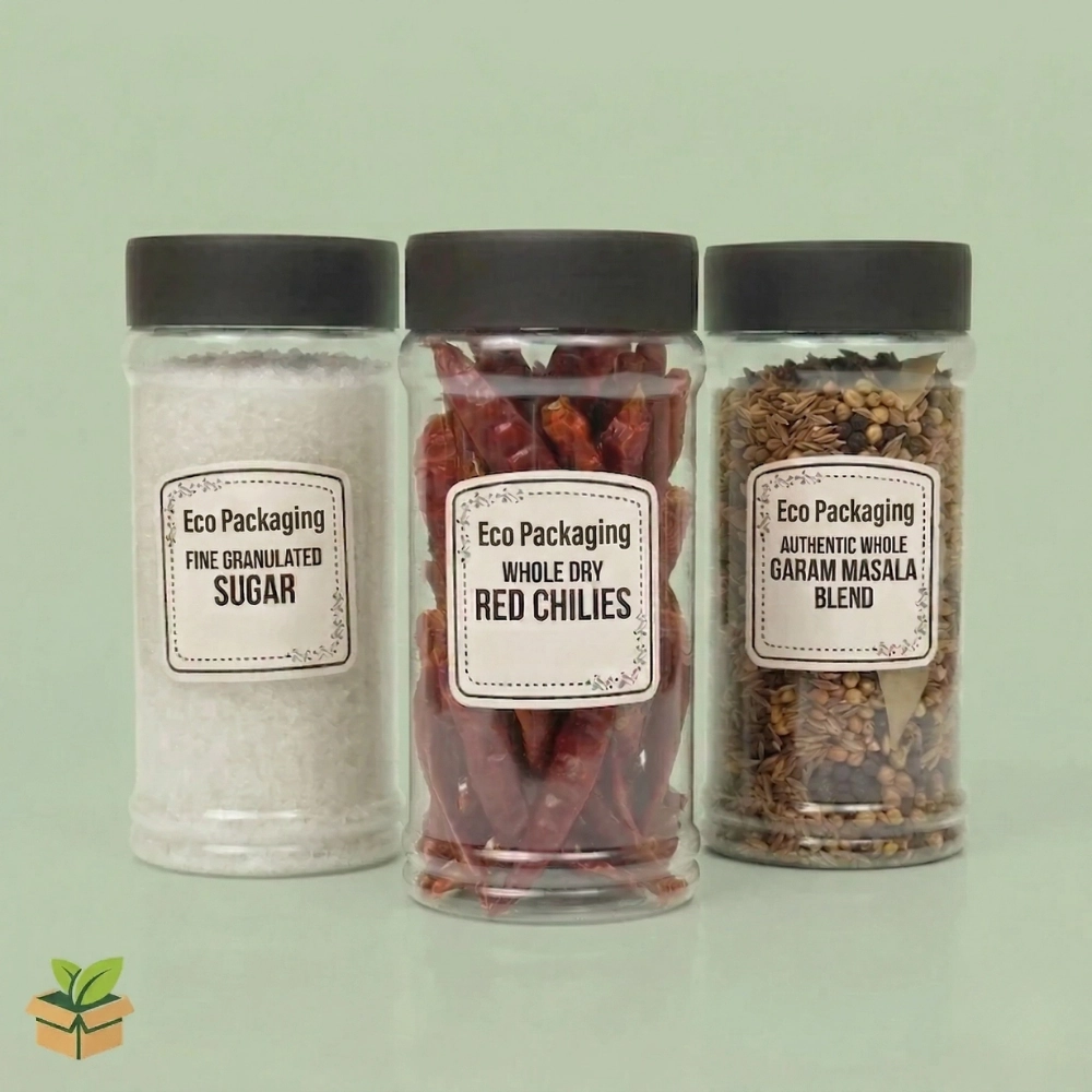 Round Plastic Jar 750ml with Screw Lid โ Eco Packaging
