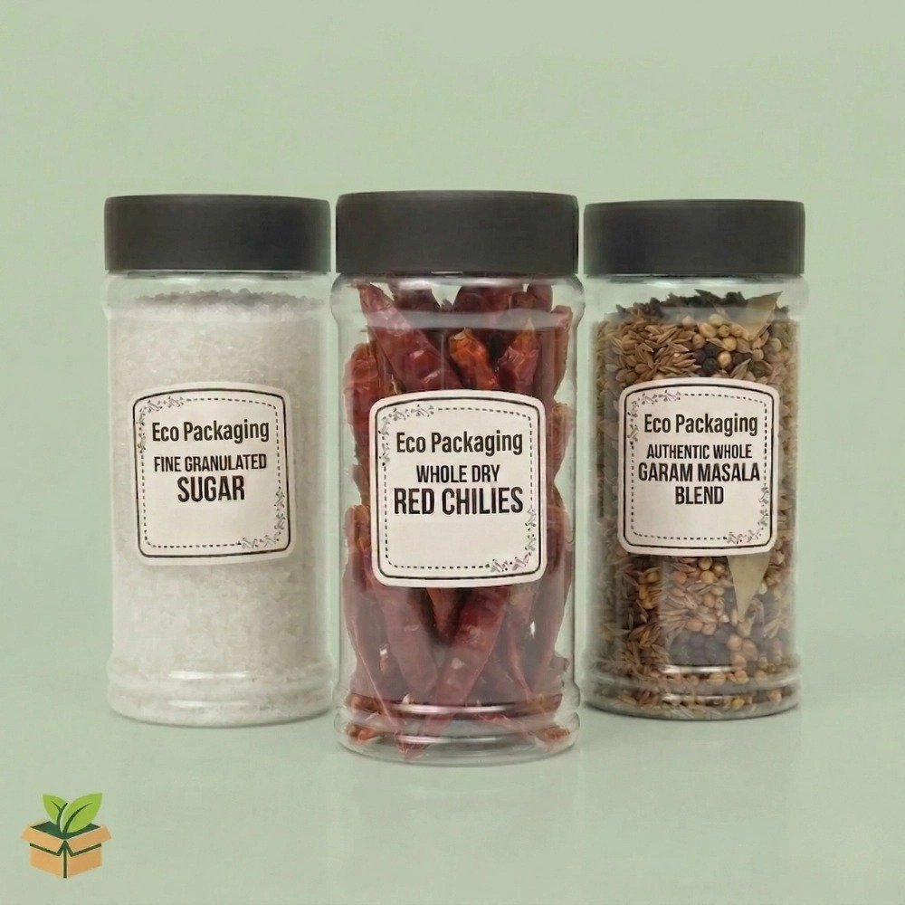 Round Plastic Jar 1000ml with Screw Lid
