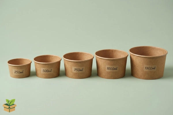 Round Kraft Bowl Sizes 250ml to 1300ml – Food Grade Disposable Paper Bowls Pakistan