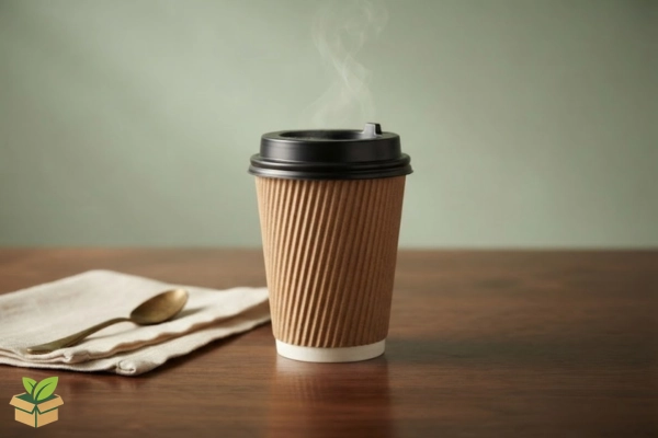 Eco-Friendly Ripple Wall Takeaway Coffee Cup with Lid Hot Beverage To-Go Cup