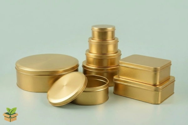 Tin Box Wholesale Price in Pakistan - Gold Round & Rectangular Tin Boxes