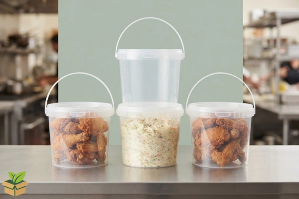 Clear Food Container Buckets with Lid for Catering – Eco Packaging